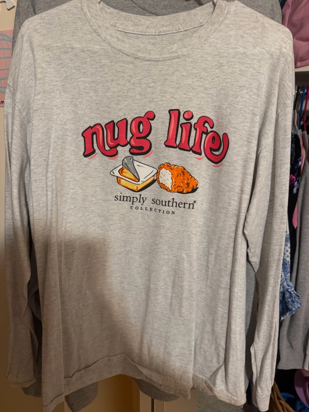 Simply Southern "Nug Life” Light Gray Crewneck Tee